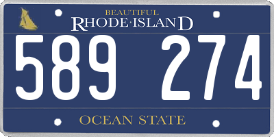 RI license plate 589274