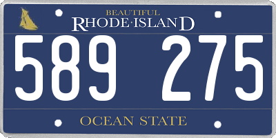 RI license plate 589275