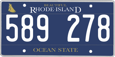 RI license plate 589278