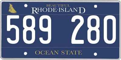 RI license plate 589280