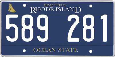 RI license plate 589281