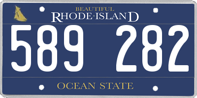 RI license plate 589282