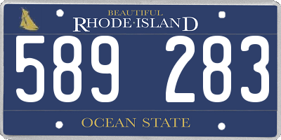 RI license plate 589283