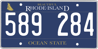 RI license plate 589284