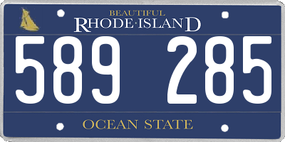 RI license plate 589285
