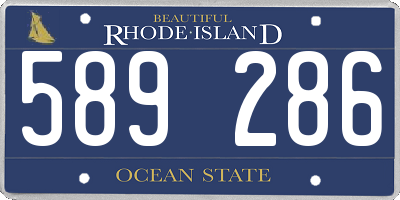 RI license plate 589286