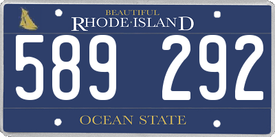 RI license plate 589292