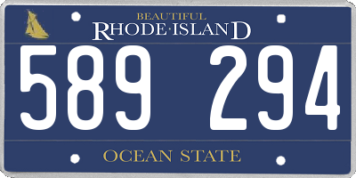 RI license plate 589294