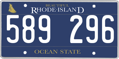 RI license plate 589296