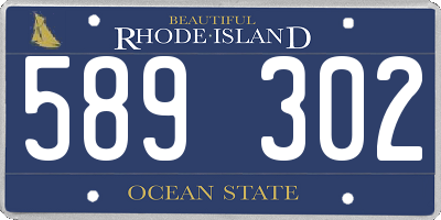 RI license plate 589302