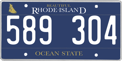 RI license plate 589304