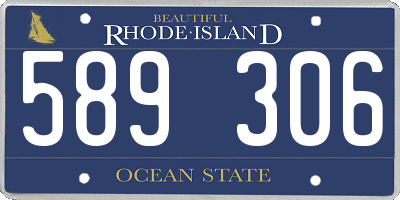 RI license plate 589306