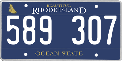 RI license plate 589307