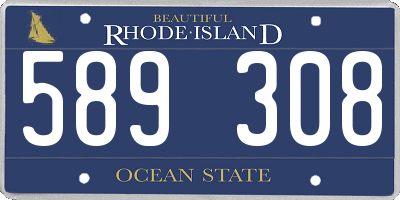 RI license plate 589308