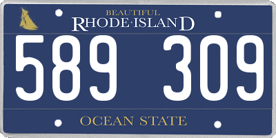 RI license plate 589309