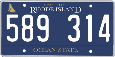 RI license plate 589314