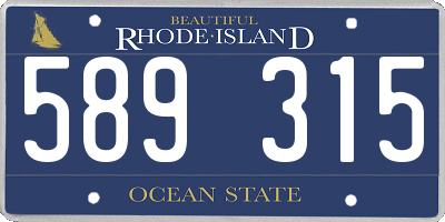 RI license plate 589315