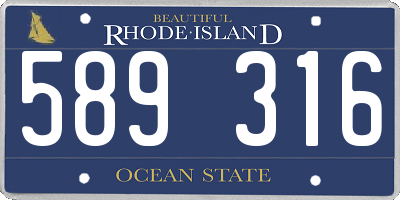 RI license plate 589316