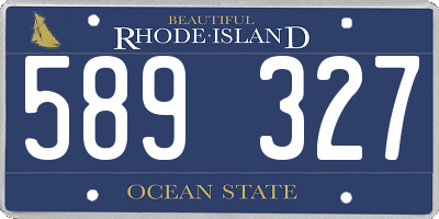 RI license plate 589327