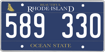 RI license plate 589330