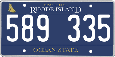 RI license plate 589335