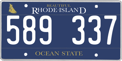 RI license plate 589337