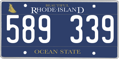 RI license plate 589339