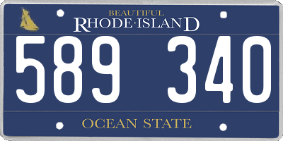 RI license plate 589340