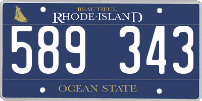 RI license plate 589343