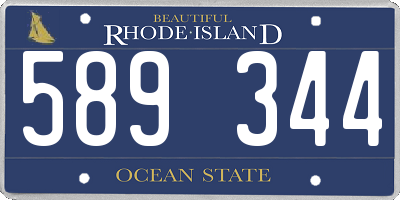 RI license plate 589344