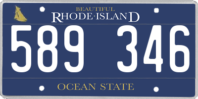 RI license plate 589346