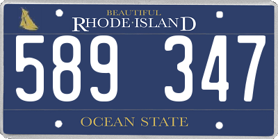 RI license plate 589347