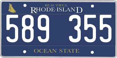RI license plate 589355