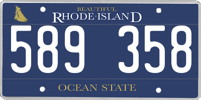 RI license plate 589358