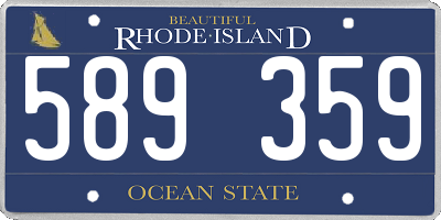 RI license plate 589359