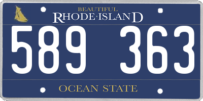 RI license plate 589363
