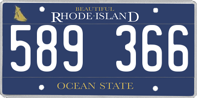 RI license plate 589366
