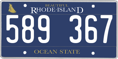 RI license plate 589367