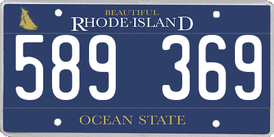 RI license plate 589369