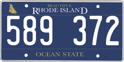 RI license plate 589372