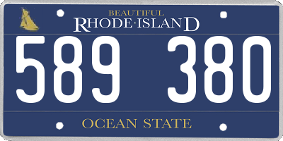 RI license plate 589380