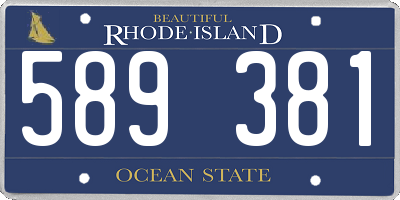 RI license plate 589381