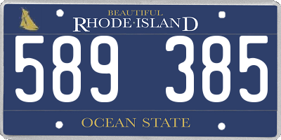 RI license plate 589385