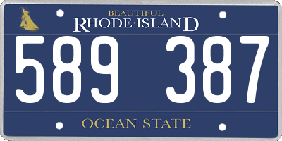 RI license plate 589387