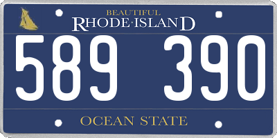 RI license plate 589390