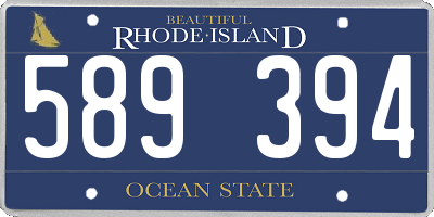 RI license plate 589394