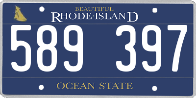 RI license plate 589397