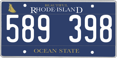 RI license plate 589398