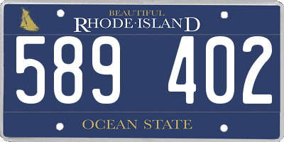 RI license plate 589402
