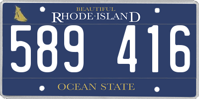 RI license plate 589416